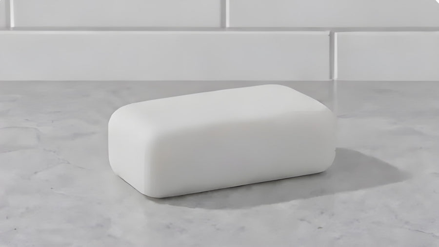 Plain white bar of everyday soap